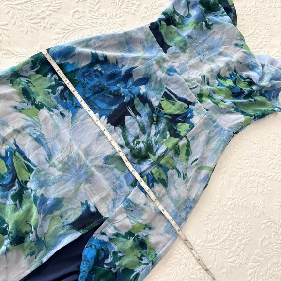 Lulus Flowery Passion Blue Floral Print Cowl Neck Midi Dress Small - Picture 9 of 9